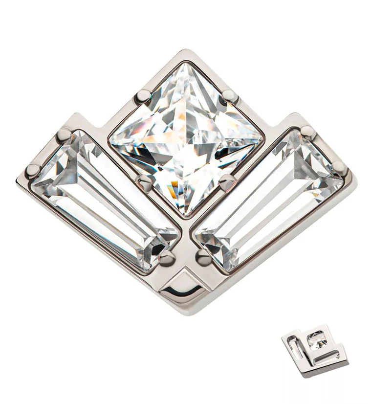 Vertex CZ Threadless Titanium Top - Mrs Treak
