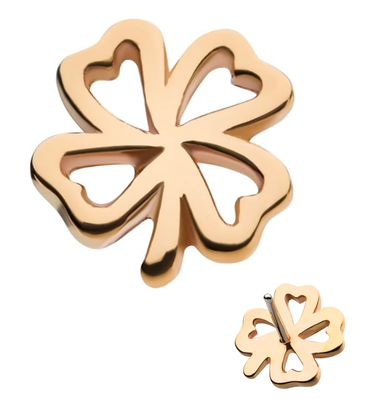 14kt Gold Lucky Clover Threadless Top - Mrs Treak