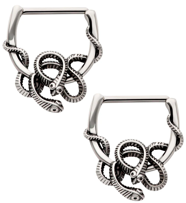 Entwined Snake Nipple Clicker - Mrs Treak