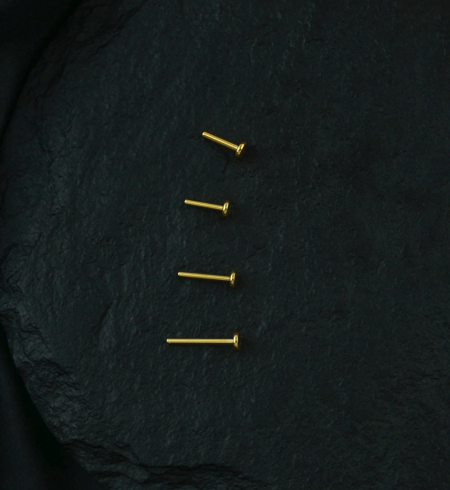 Gold PVD Flat Disk Titanium Threadless Labret Post - Mrs Treak