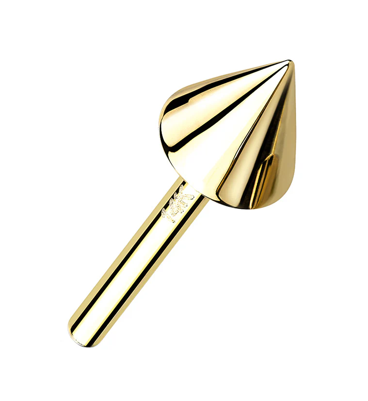 14kt All Gold Spike Threadless Top - Mrs Treak