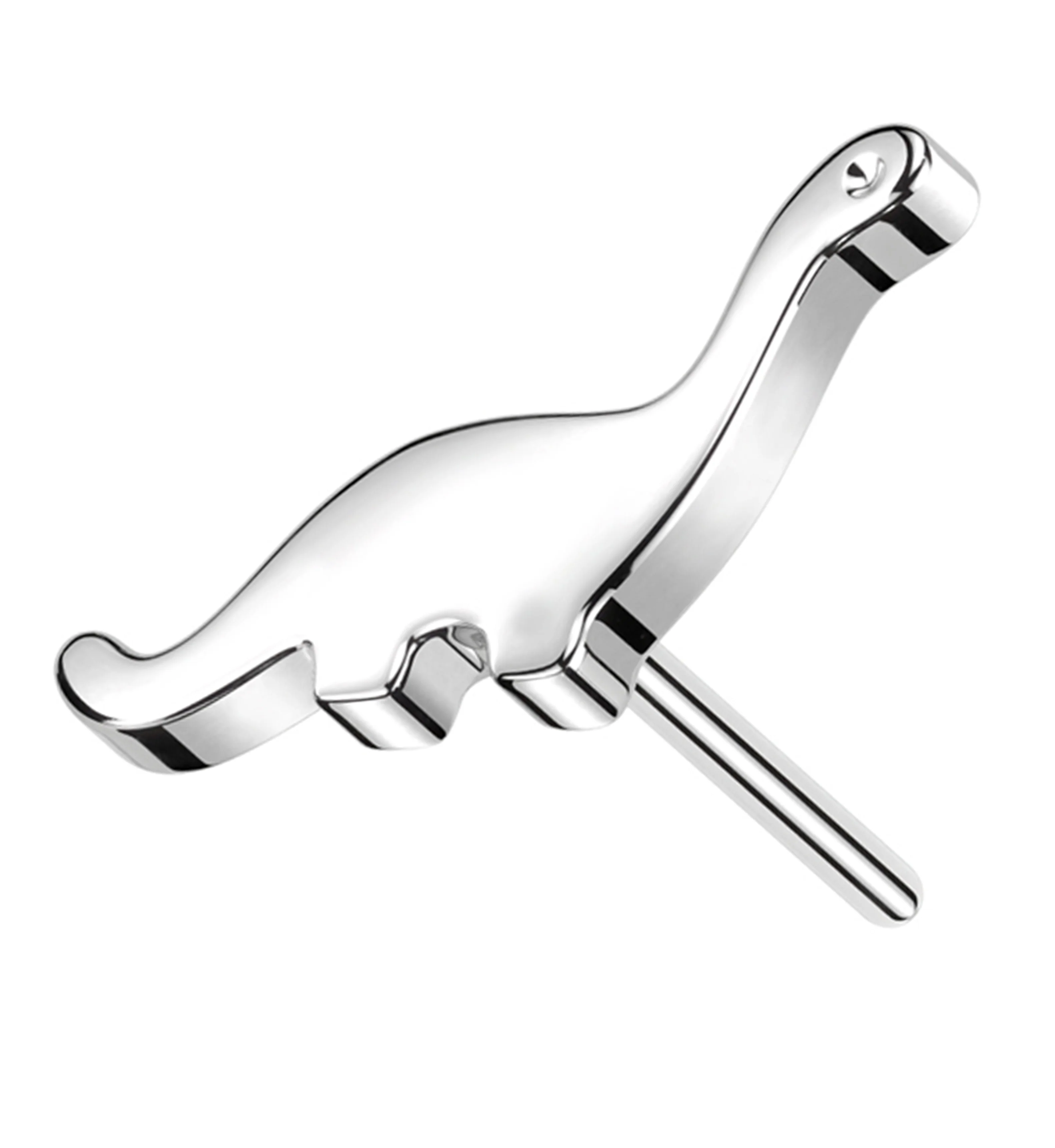 14kt White Gold Threadless Dinosaur Top - Mrs Treak