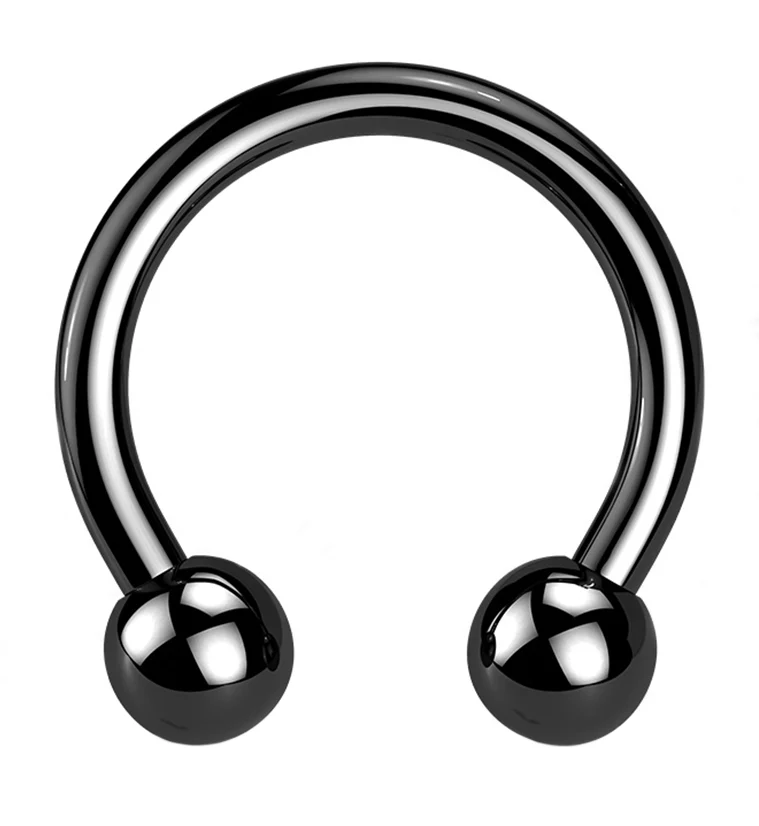 Black PVD Basic Titanium Circular Barbell - Mrs Treak