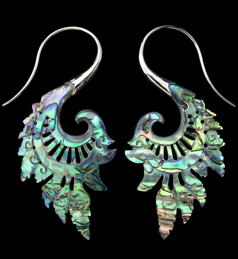 18G Alary White Brass Abalone Hangers / Earrings - Mrs Treak