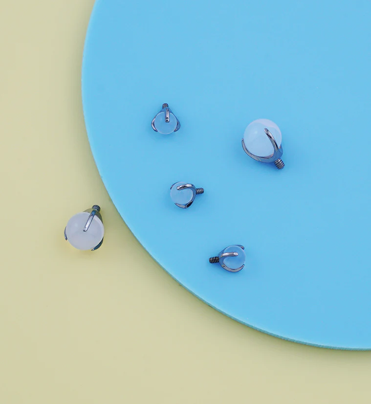 Claw Pink Opalite Titanium Internally Threaded Top - Mrs Treak