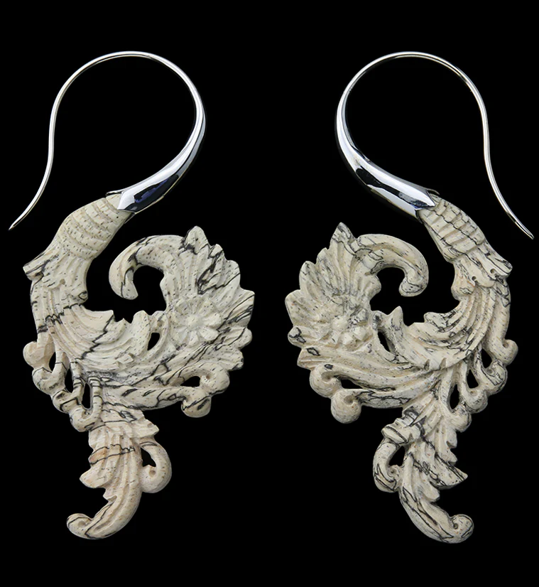 18G Sprig White Brass Tamarind Wood Hangers / Earrings - Mrs Treak