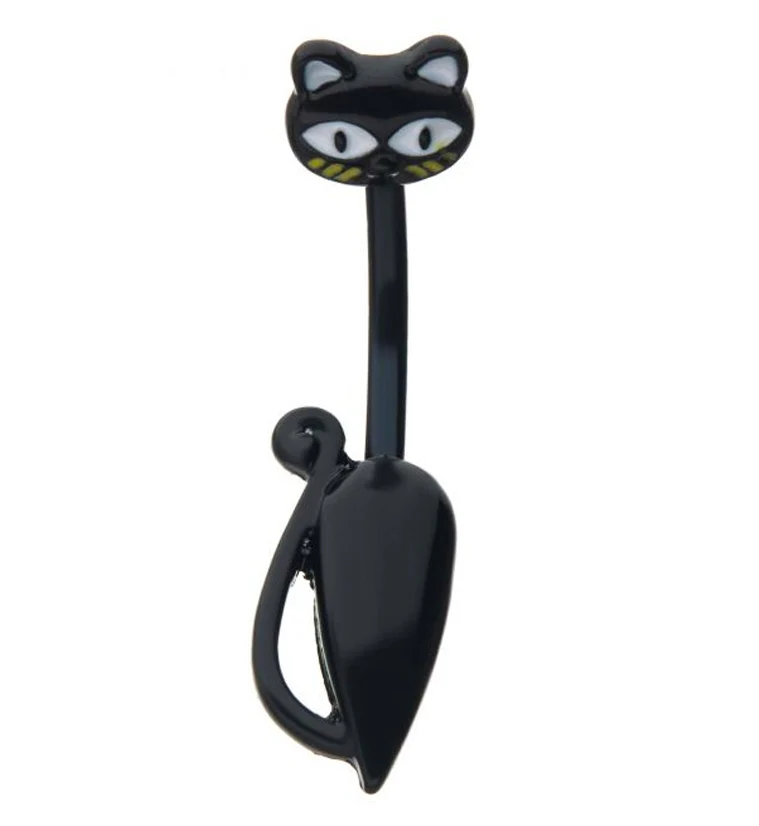 Black Cat Belly Ring - Mrs Treak