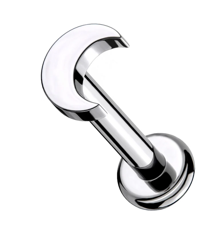 16G Crescent Moon Titanium Labret - Mrs Treak