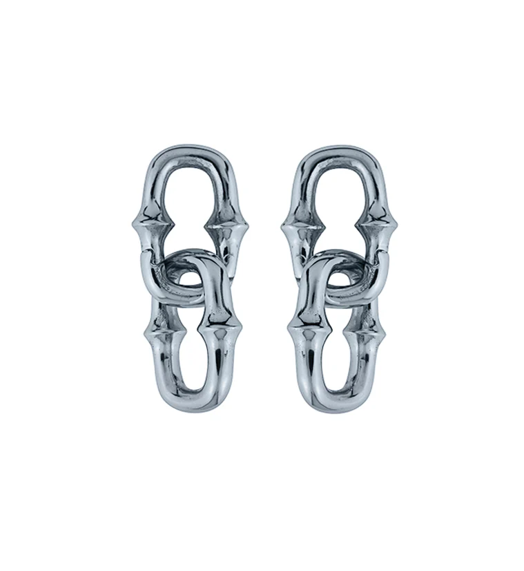 Mini OG Chain Double Link White Brass Ear Weights - Mrs Treak