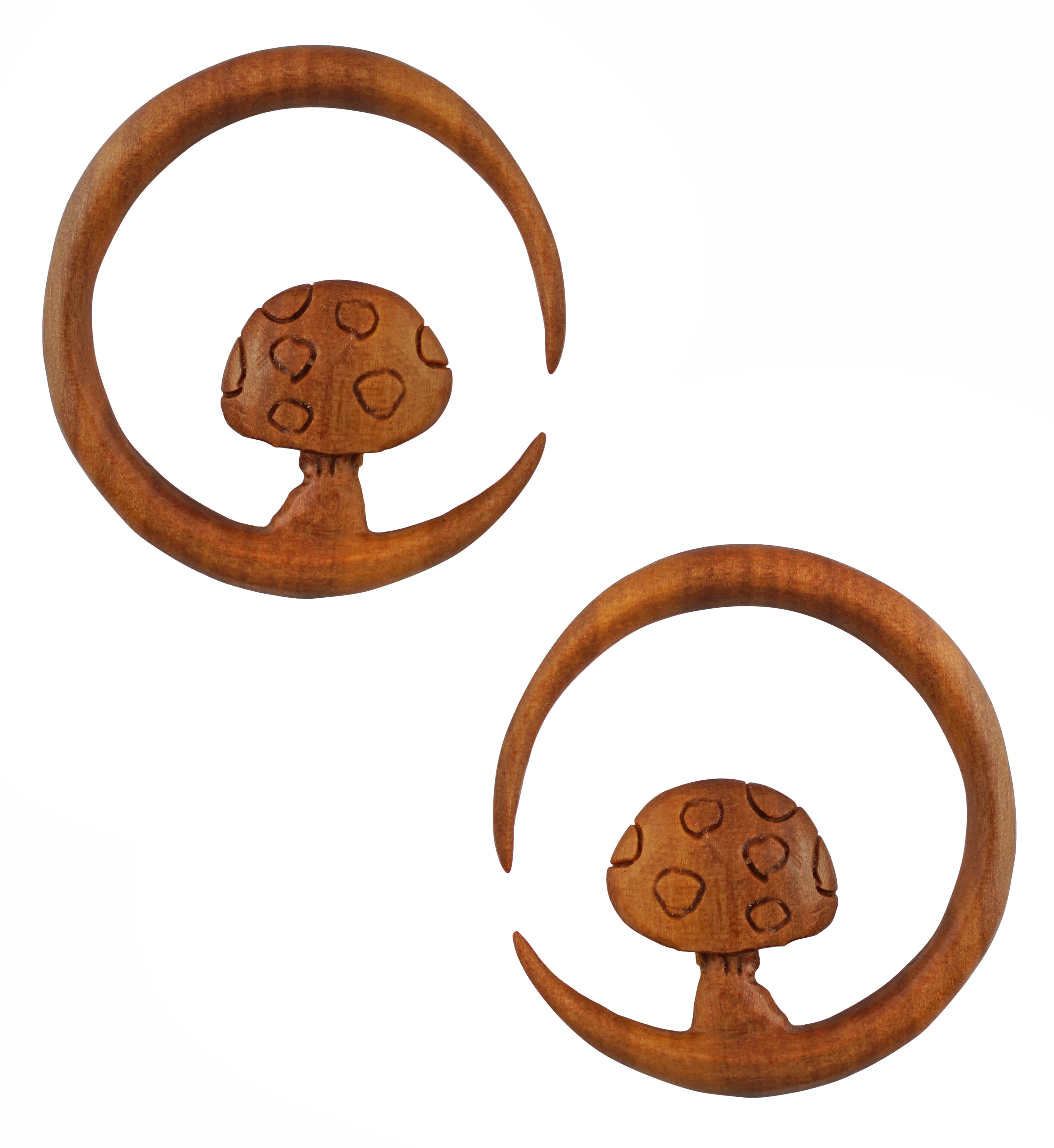 Mushroom Saba Wood Hoop Hangers - Mrs Treak