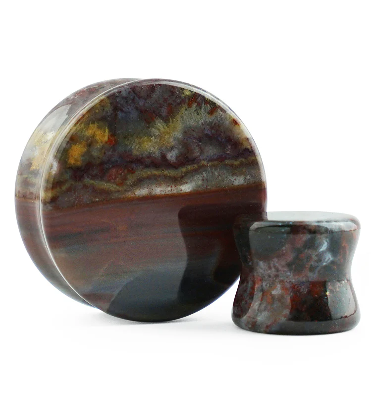 Serape Agate Stone Plugs - Mrs Treak