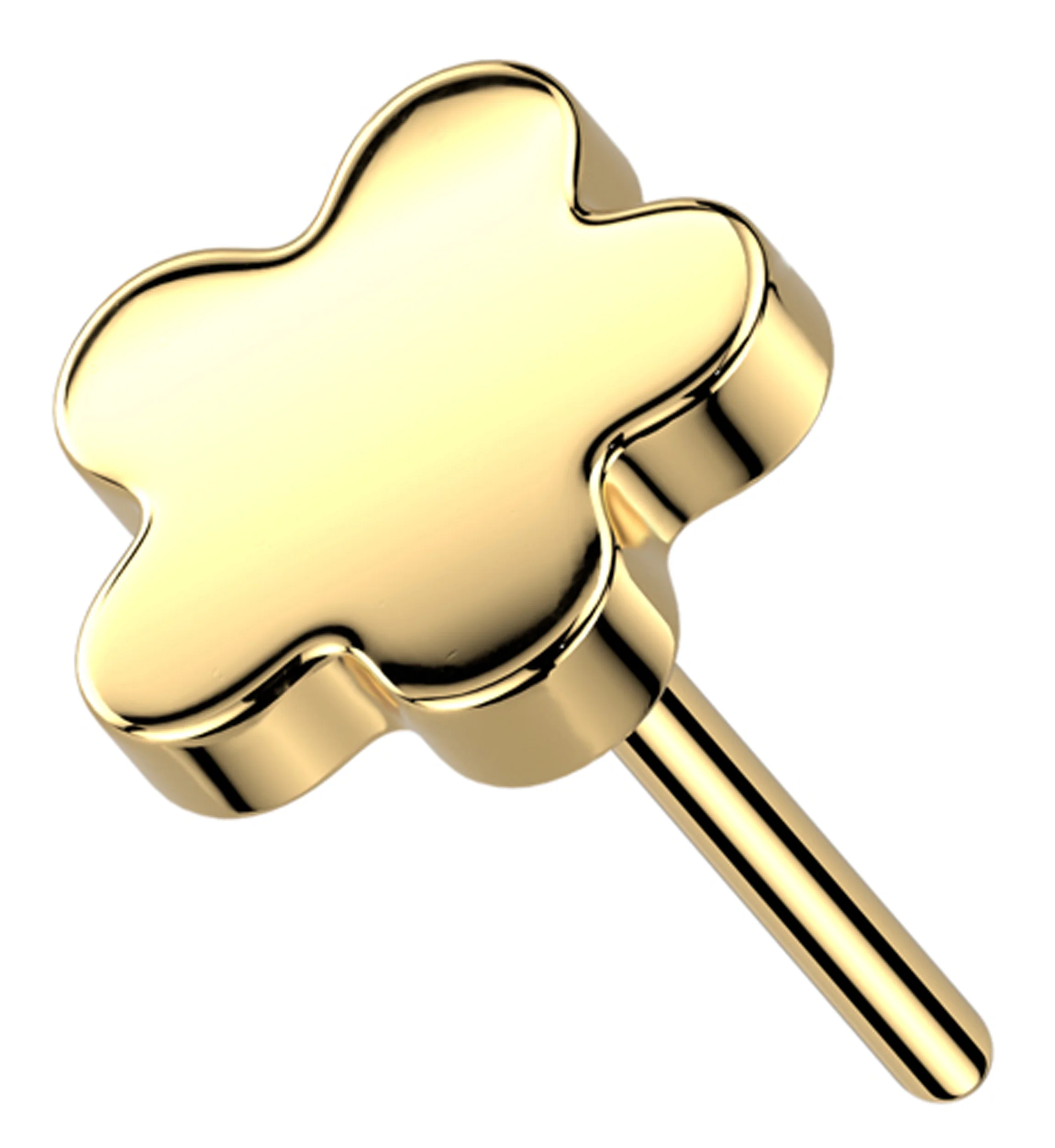 Gold PVD Bubble Flower Titanium Threadless Top - Mrs Treak