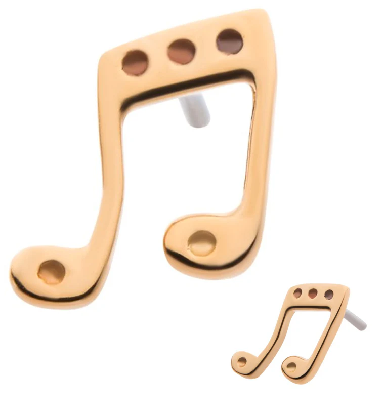 14kt Gold Music Note Threadless Top - Mrs Treak