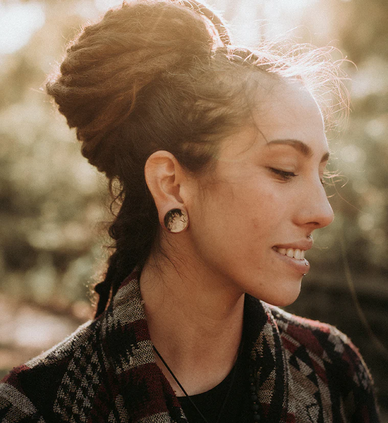 Black Flame Petrified Palm Root Plugs - Mrs Treak