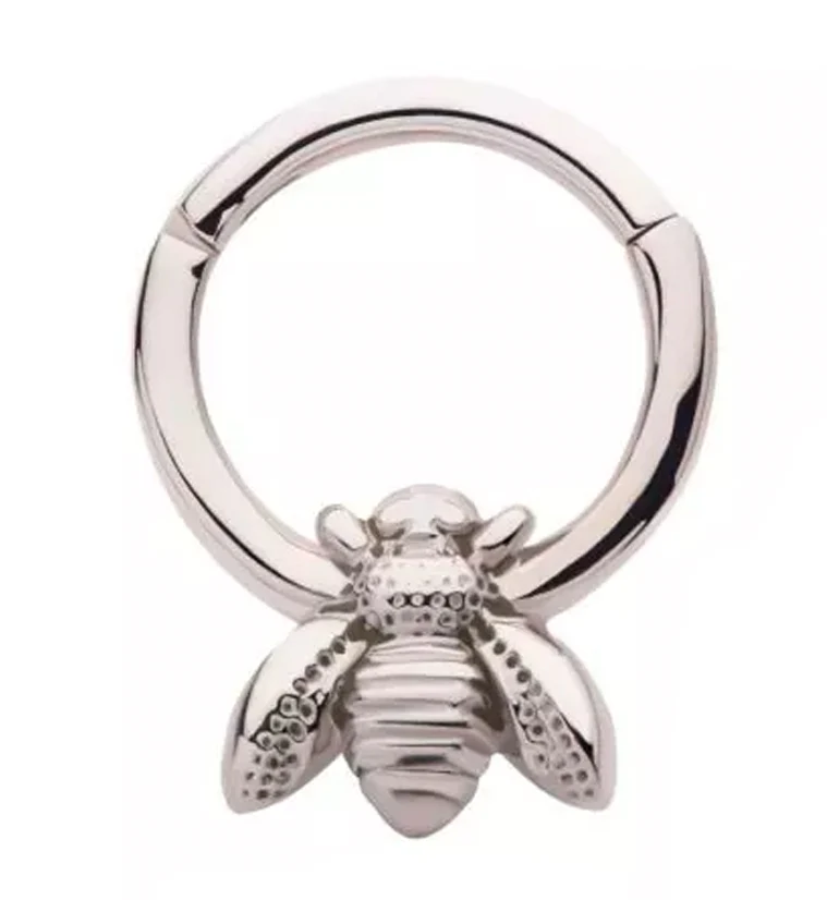Bee Stainless Steel Hinged Segment Ring - Mrs Treak