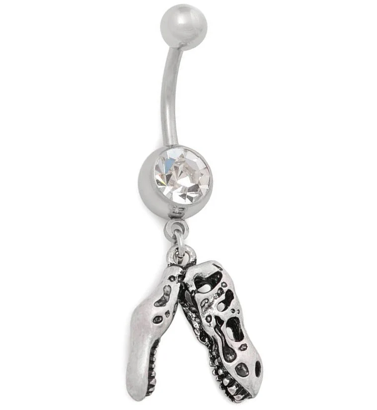 T-Rex Dinosaur Dangle Belly Button Ring - Mrs Treak