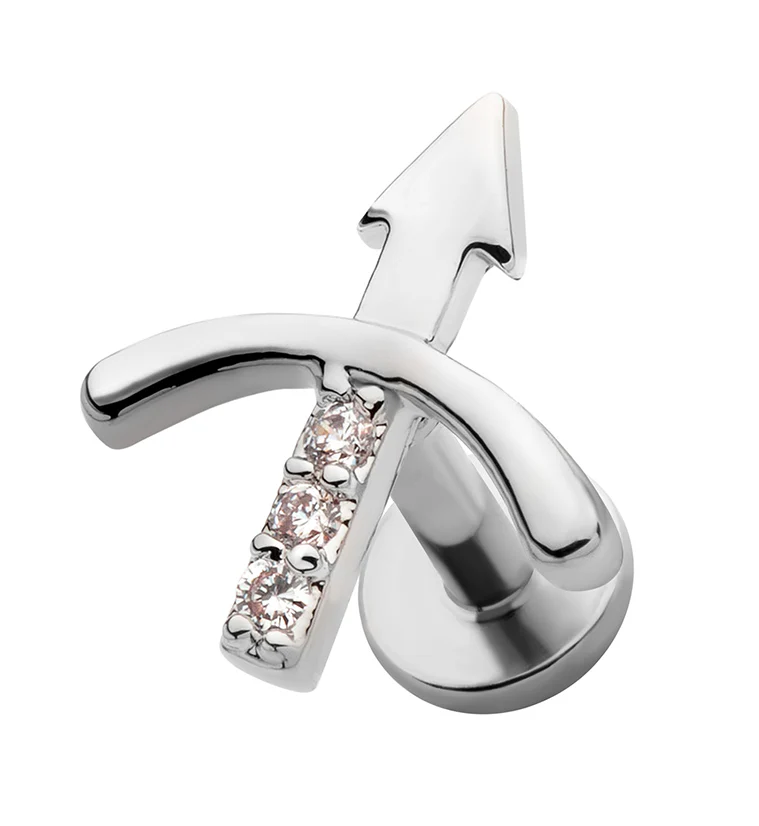 Archery CZ Stainless Steel Threadless Labret - Mrs Treak