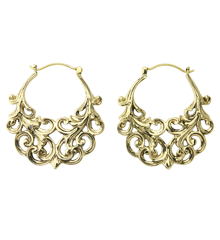 18G Golden Lattice Brass Hangers / Earrings - Mrs Treak