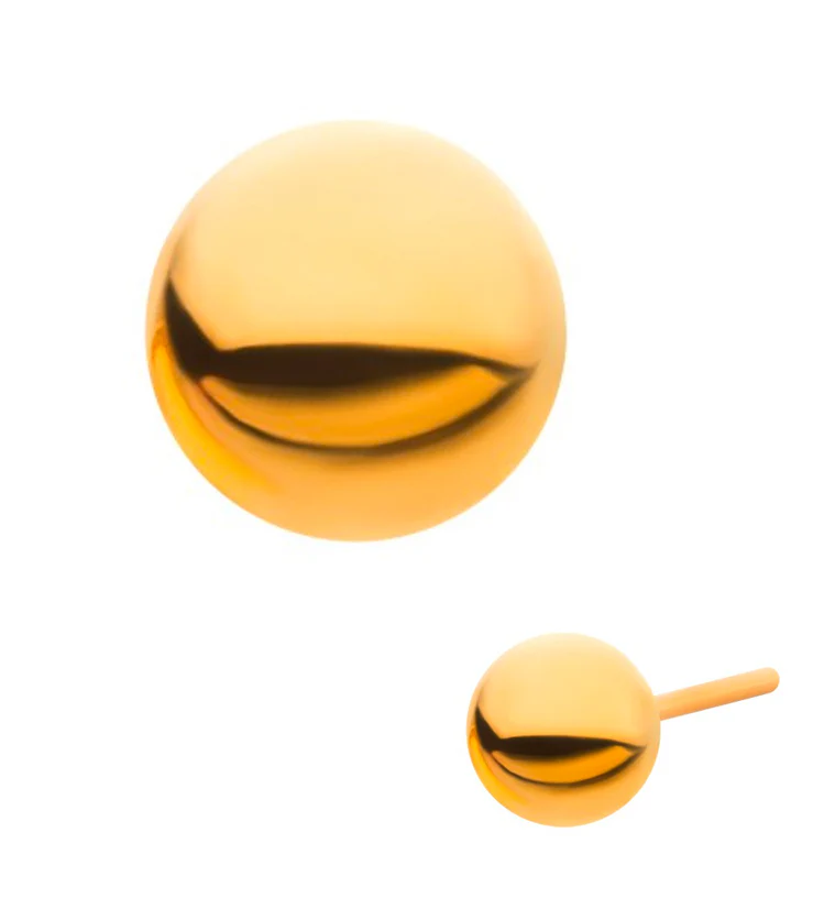 24kt Gold PVD Titanium Ball Threadless Top - Mrs Treak