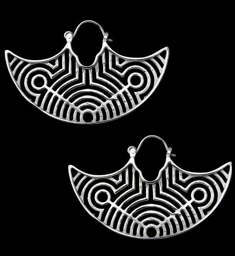 Ecliptic White Brass Titanium Hangers / Earrings - Mrs Treak