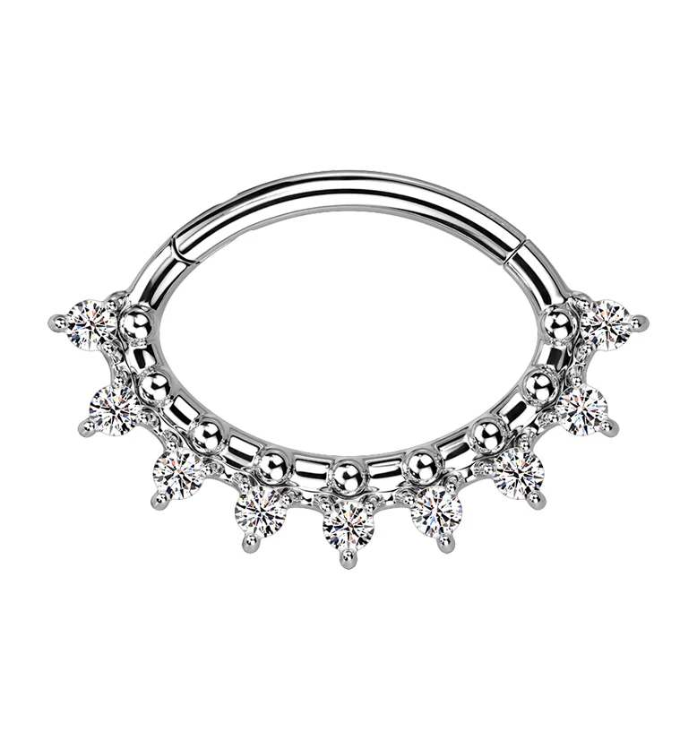 Ellipse CZ Hinged Segment Ring - Mrs Treak