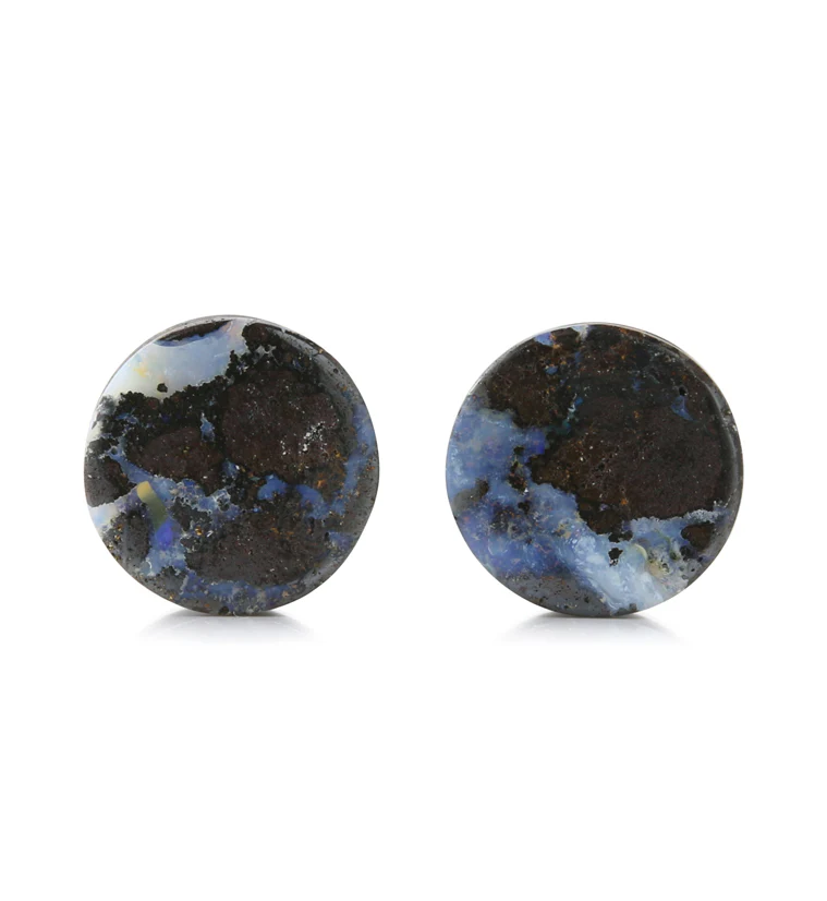 Boulder Opal Stone Plugs 9/16