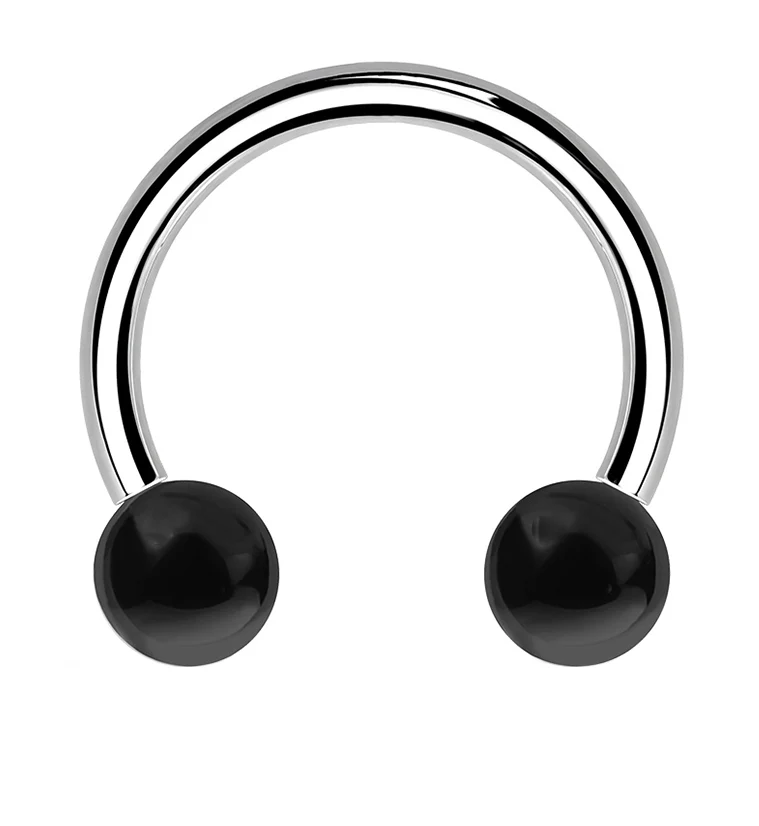 Black Onyx Stone Circular Barbell - Mrs Treak