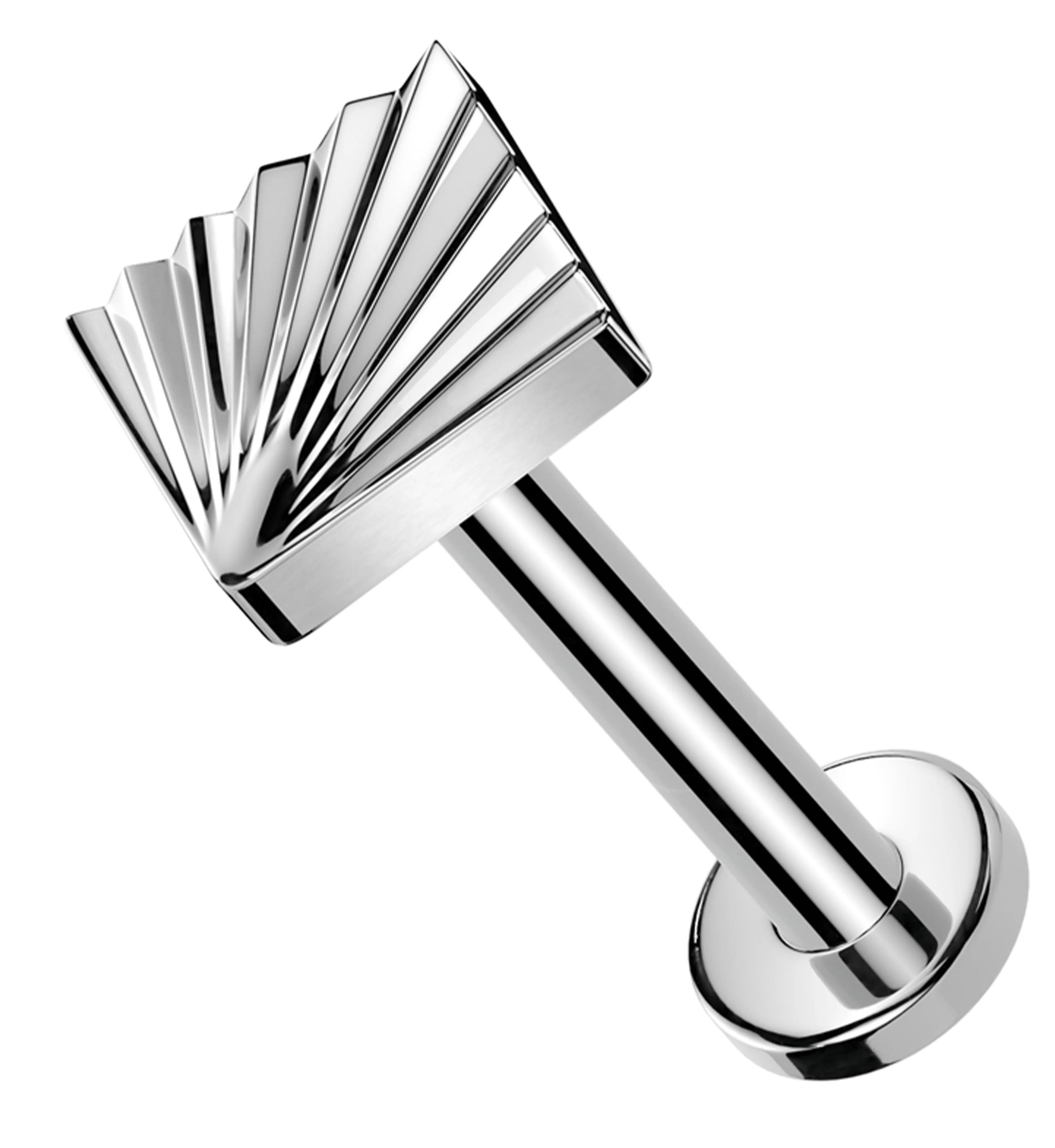 Score Square Titanium Threadless Labret - Mrs Treak