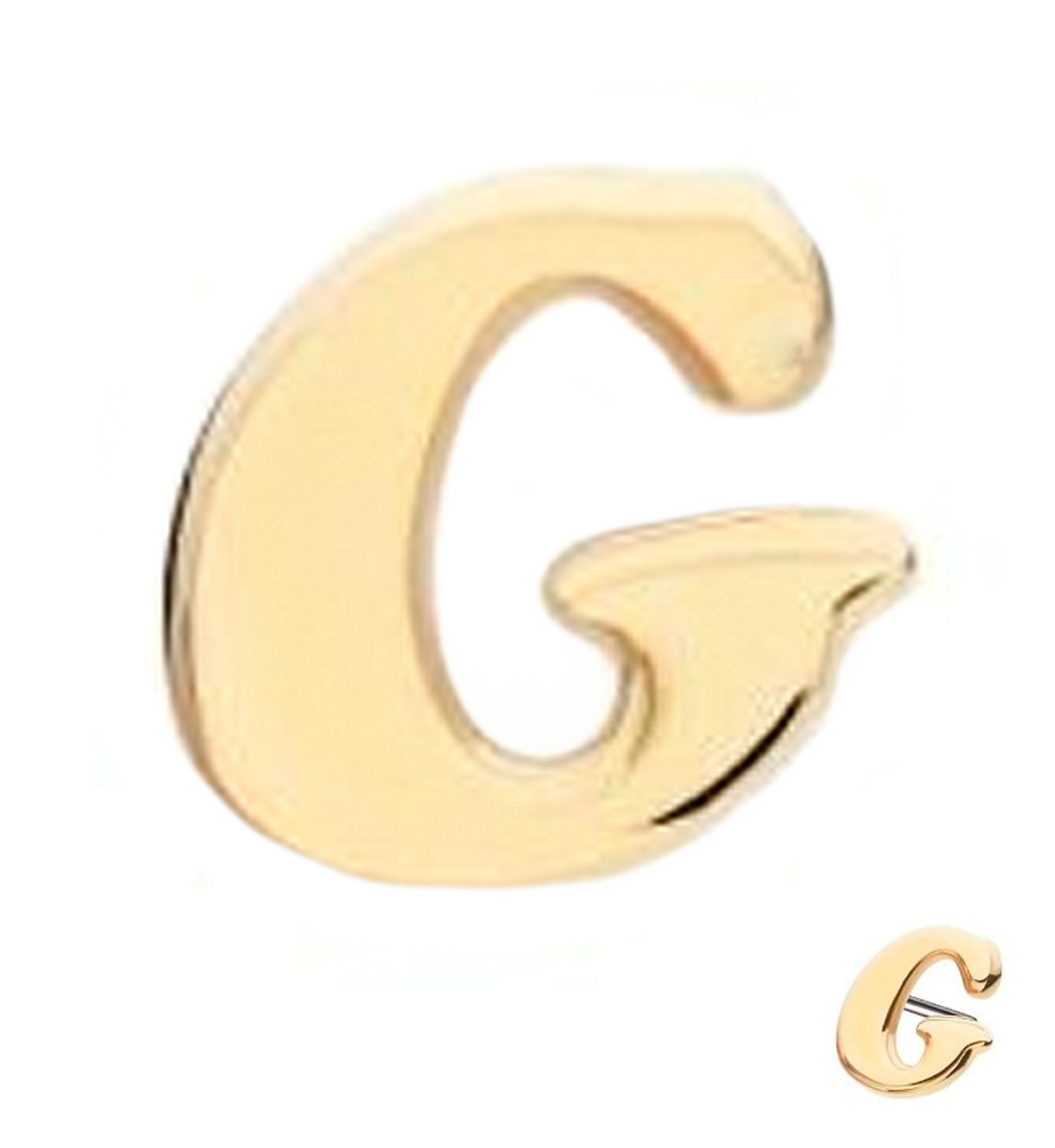 14kt Gold Letter G Threadless Top - Mrs Treak