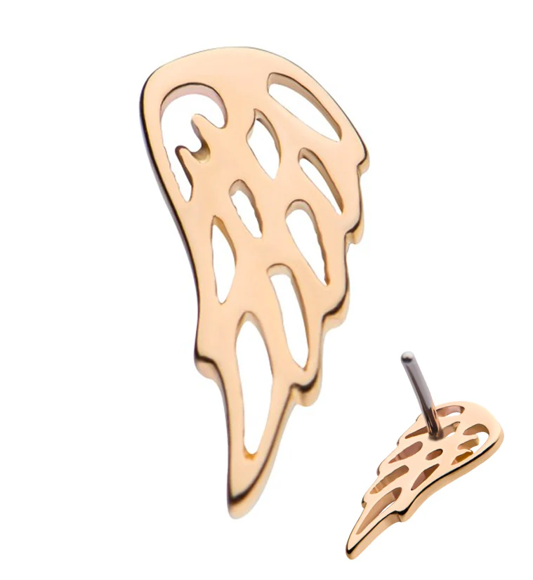 14kt Gold Angel Wing Threadless Top (Left Ear) - Mrs Treak