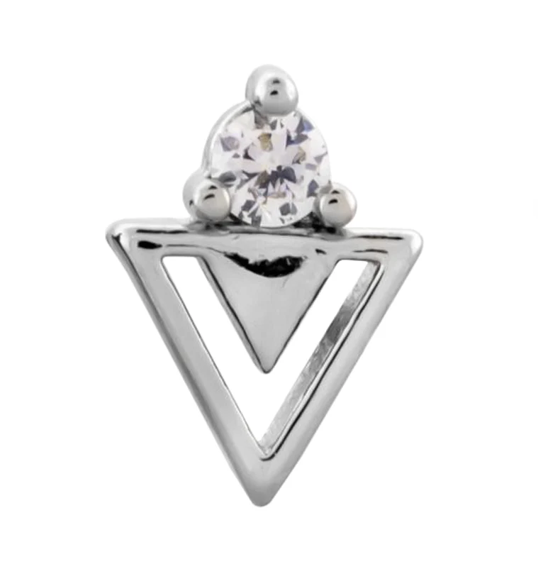 Triangle Cut CZ Cartilage Barbell - Mrs Treak