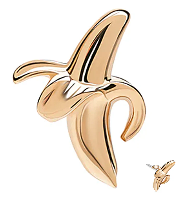 14kt Gold Banana Threadless Top - Mrs Treak