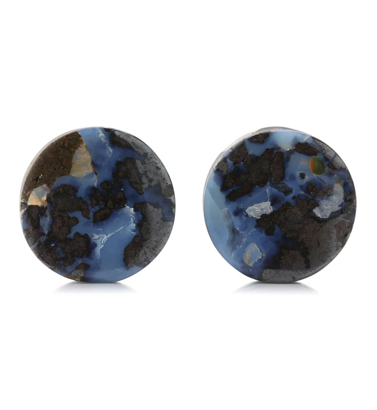 Boulder Opal Stone Plugs 3/4