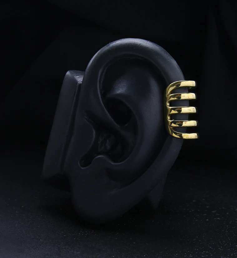 Long Coil Brass Ear Cuff - Mrs Treak