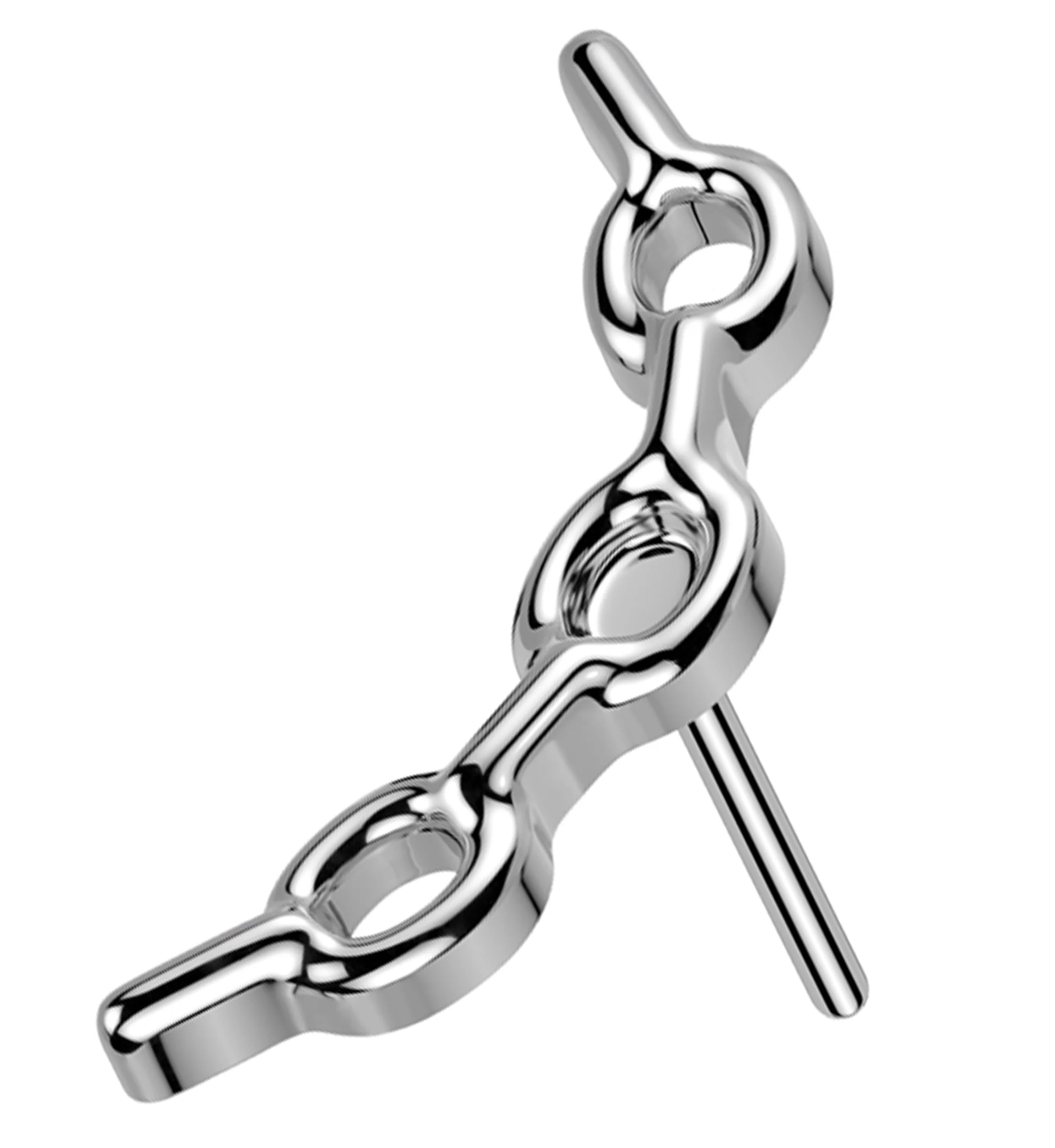 Chain Link Curve Titanium Threadless Top - Mrs Treak