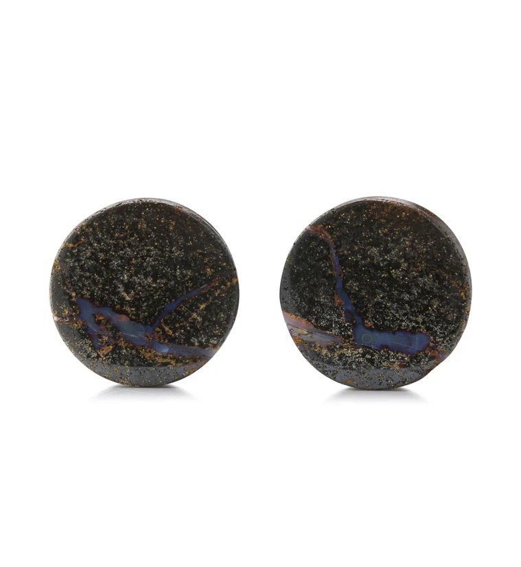 Boulder Opal Stone Plugs 5/8