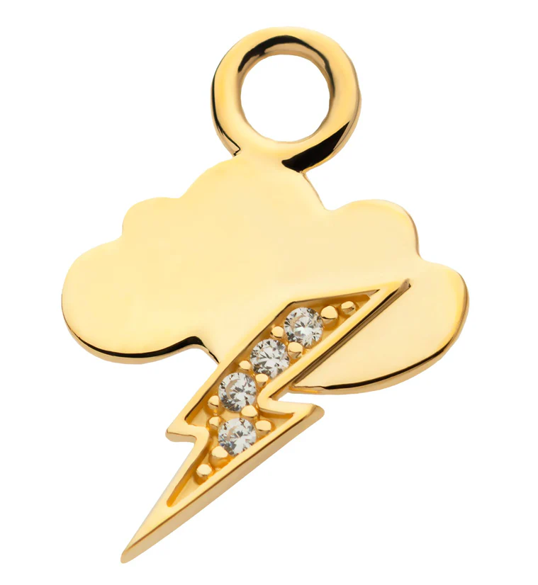 14kt Gold Thunderstorm CZ Charm - Mrs Treak