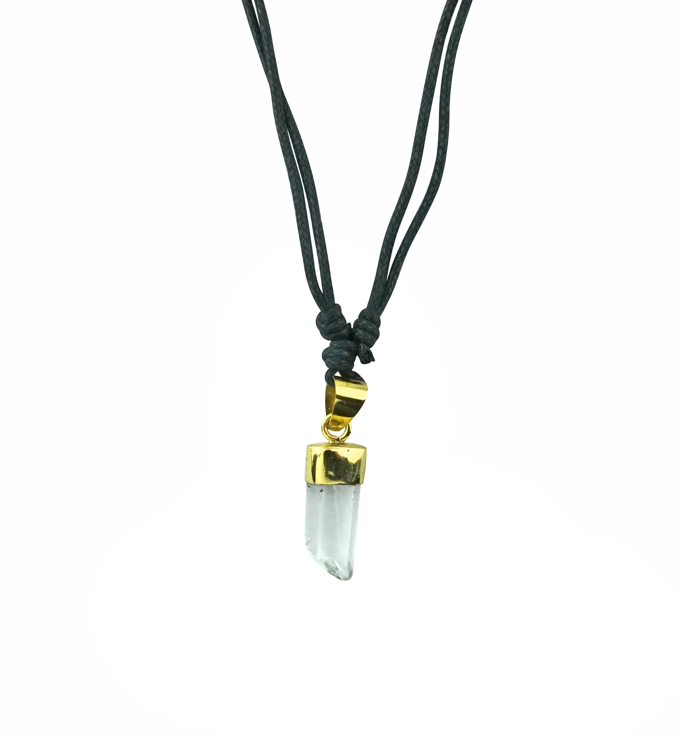 Crystal Brass Pendant Necklace - Mrs Treak