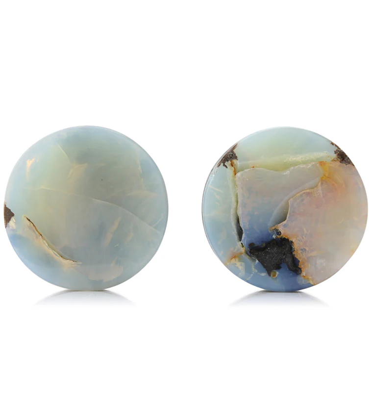 Boulder Opal Stone Plugs 1 Inch (25mm) Version 18 - Mrs Treak