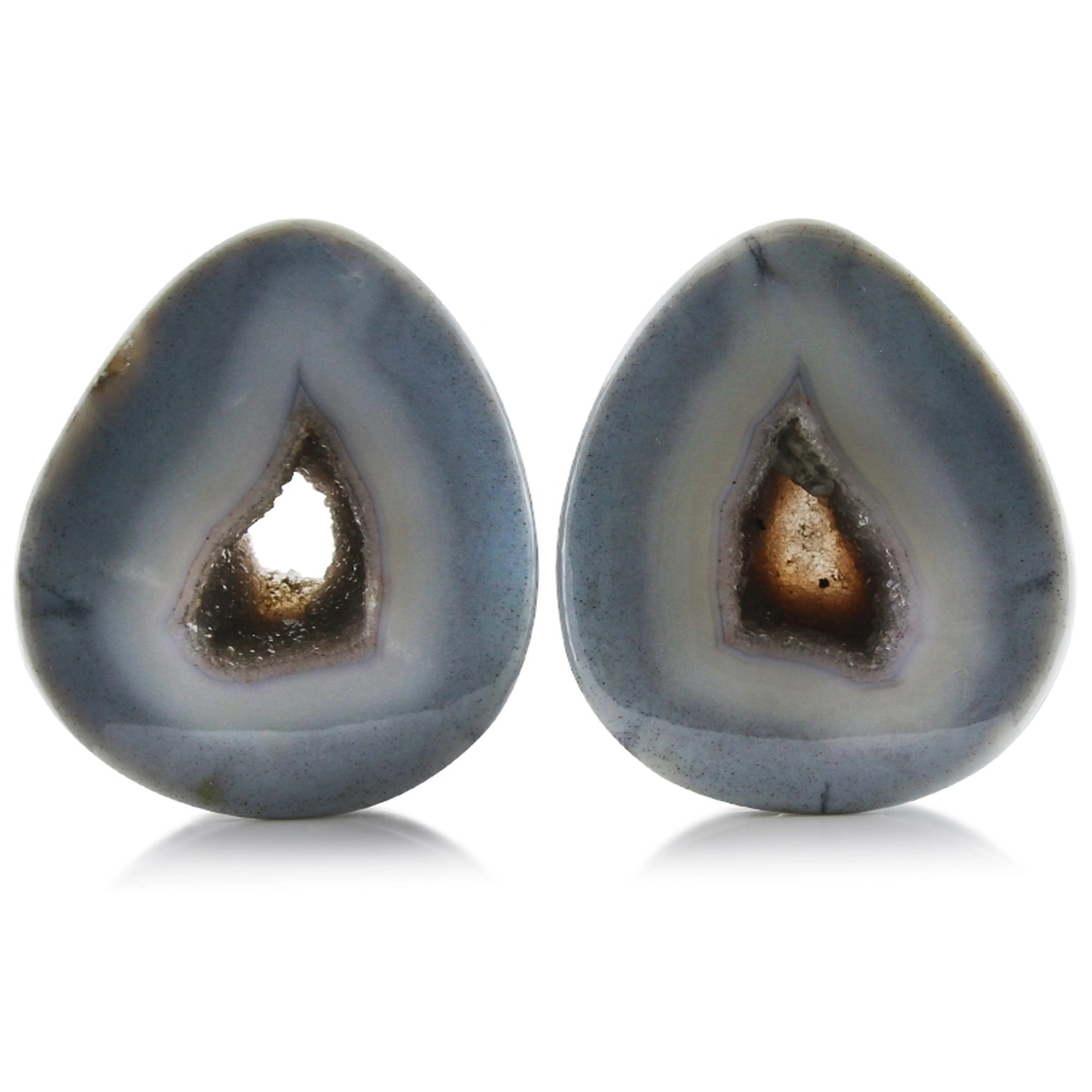 Geode Agate Stone Teardrop Plugs 1 & 15-16