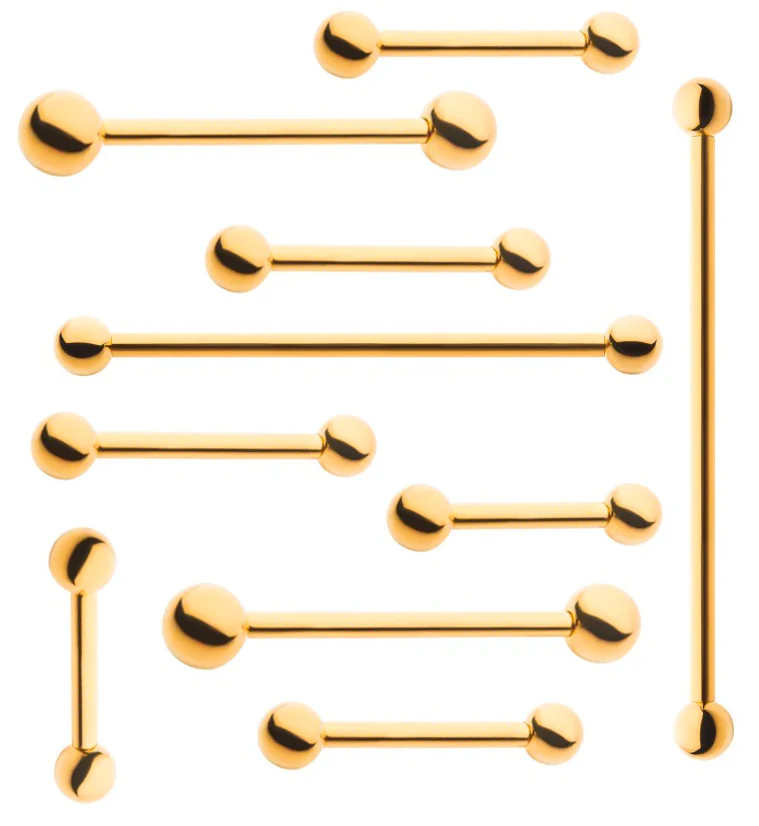 24kt Gold PVD Titanium Barbell - Mrs Treak