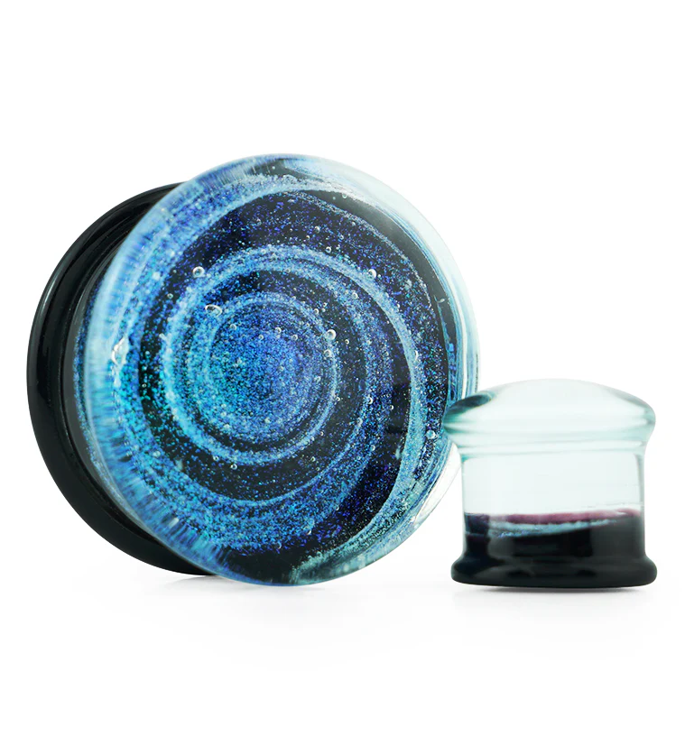 Twilight Cosmos Glass Double Flare Plugs - Mrs Treak