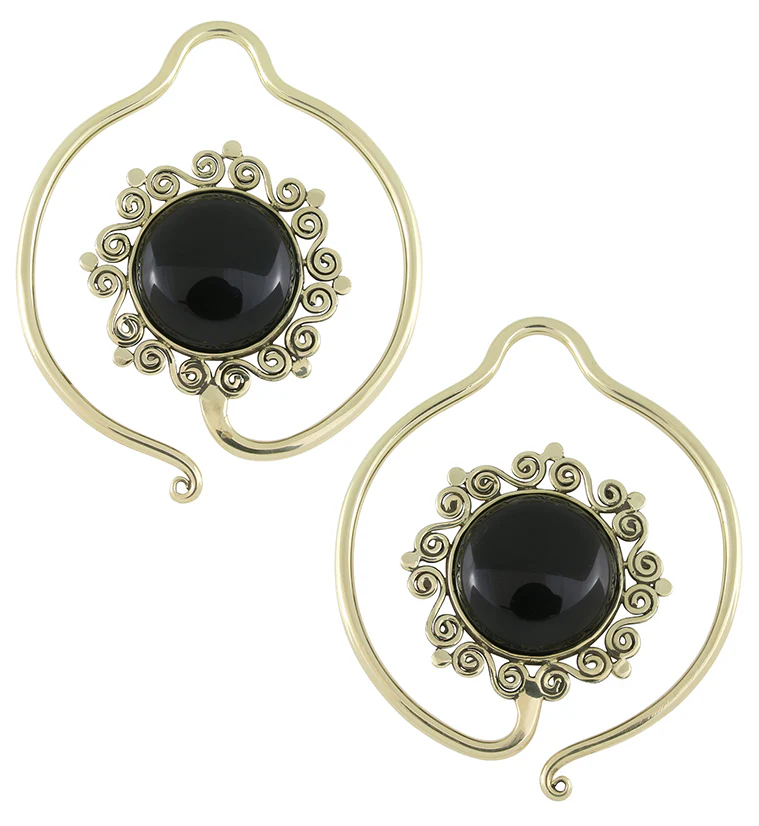 Helix Black Onyx Stone Ear Weights - Mrs Treak