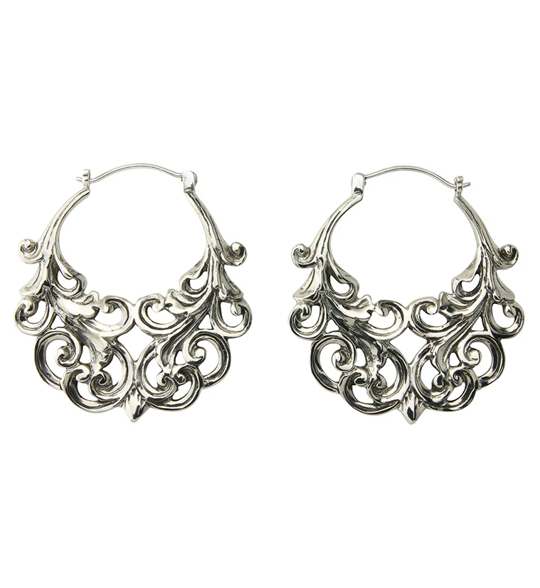 18G Silver Lattice Brass Hangers / Earrings - Mrs Treak