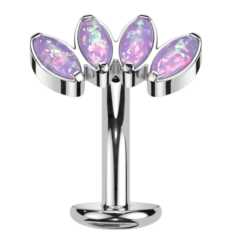 Contessa Purple Opalite Titanium Threadless Floating Belly Button Ring (Convex Disk) - Mrs Treak