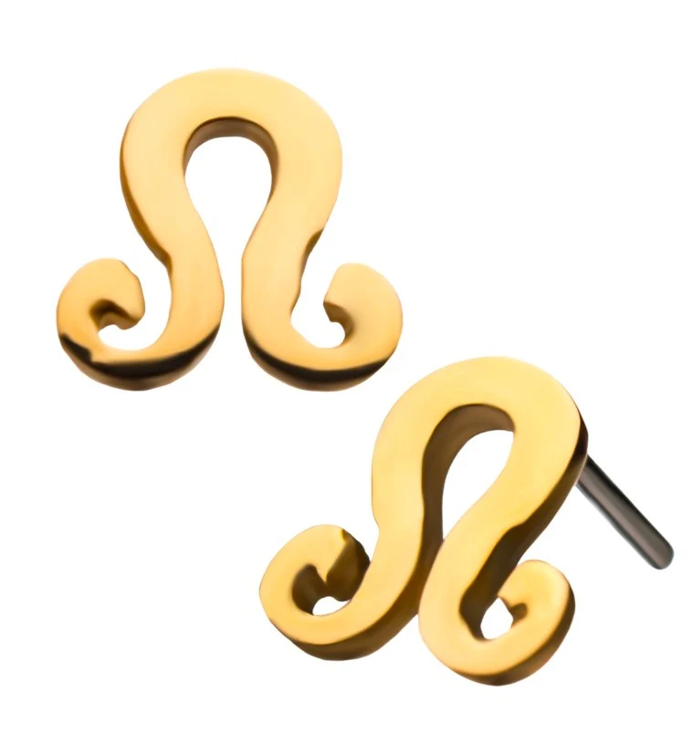 14kt Gold Leo Zodiac Sign Threadless Top - Mrs Treak