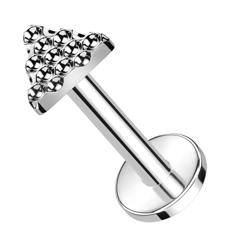 Beaded Triangle Internally Threaded Titanium Labret - Mrs Treak