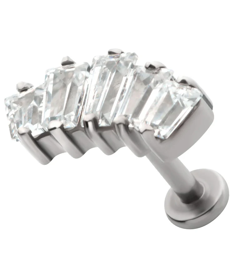 Quinary Clear CZ Titanium Internally Threaded Labret - Mrs Treak