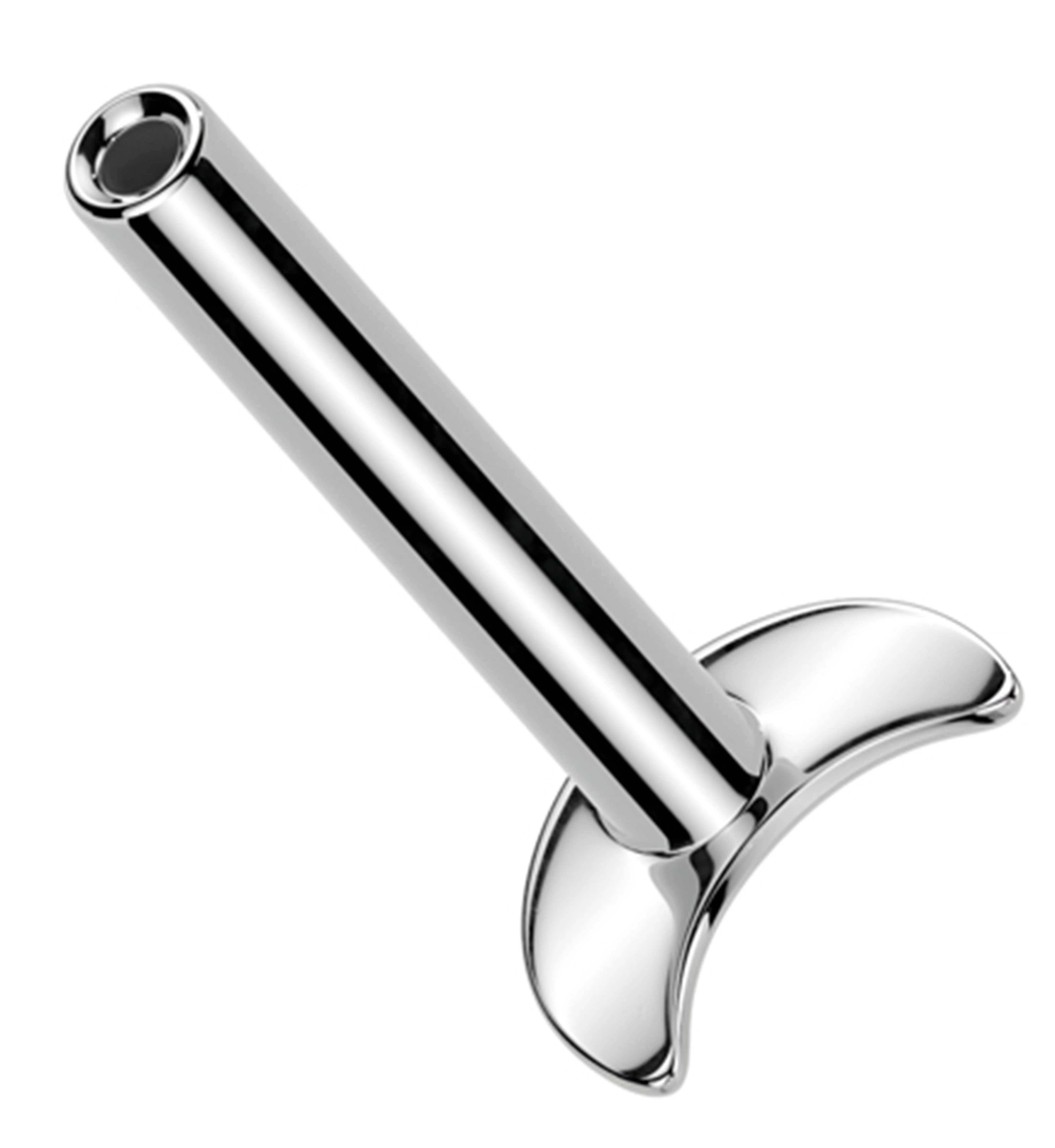 Crescent Moon Titanium Threadless Labret Post - Mrs Treak