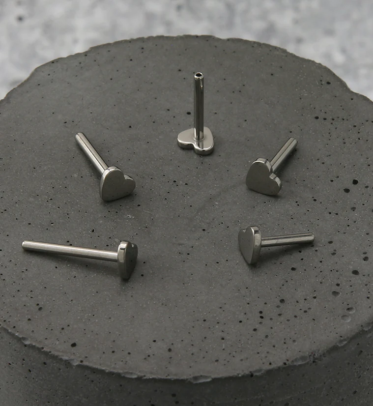Titanium Threadless Heart Back Labret (Back Only) - Mrs Treak